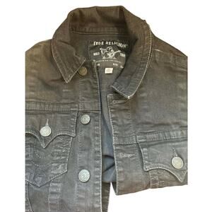 Stylish True Religion Women's Black Denim Jean Jacket
